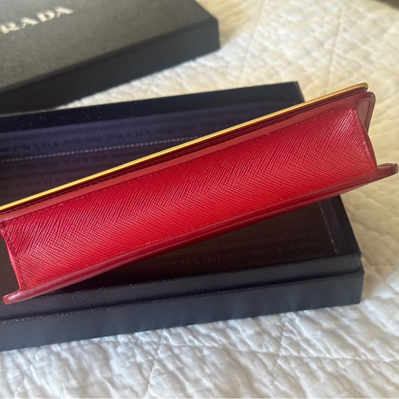 Prada Mini Bandoliera handbag in Red (Fuoco) color - Picture 8 of 10